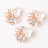 30pcs Alloy Rhinestone Leaf Flower Charm Pendant for Wedding Jewelry Making