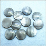 30pcs Grey Shell Beads Cabochons 20mm Round Shape DIY Mother of Pearl Mosaic