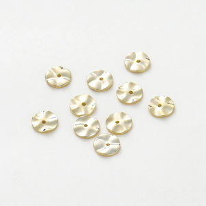 30pcs 14K 18K Plated Flat Round Spacer Beads Jewelry Component