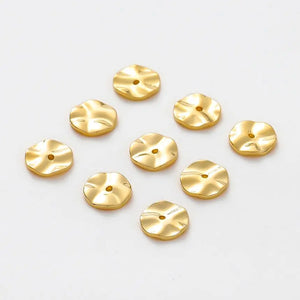 30pcs 14K 18K Plated Flat Round Spacer Beads Jewelry Component