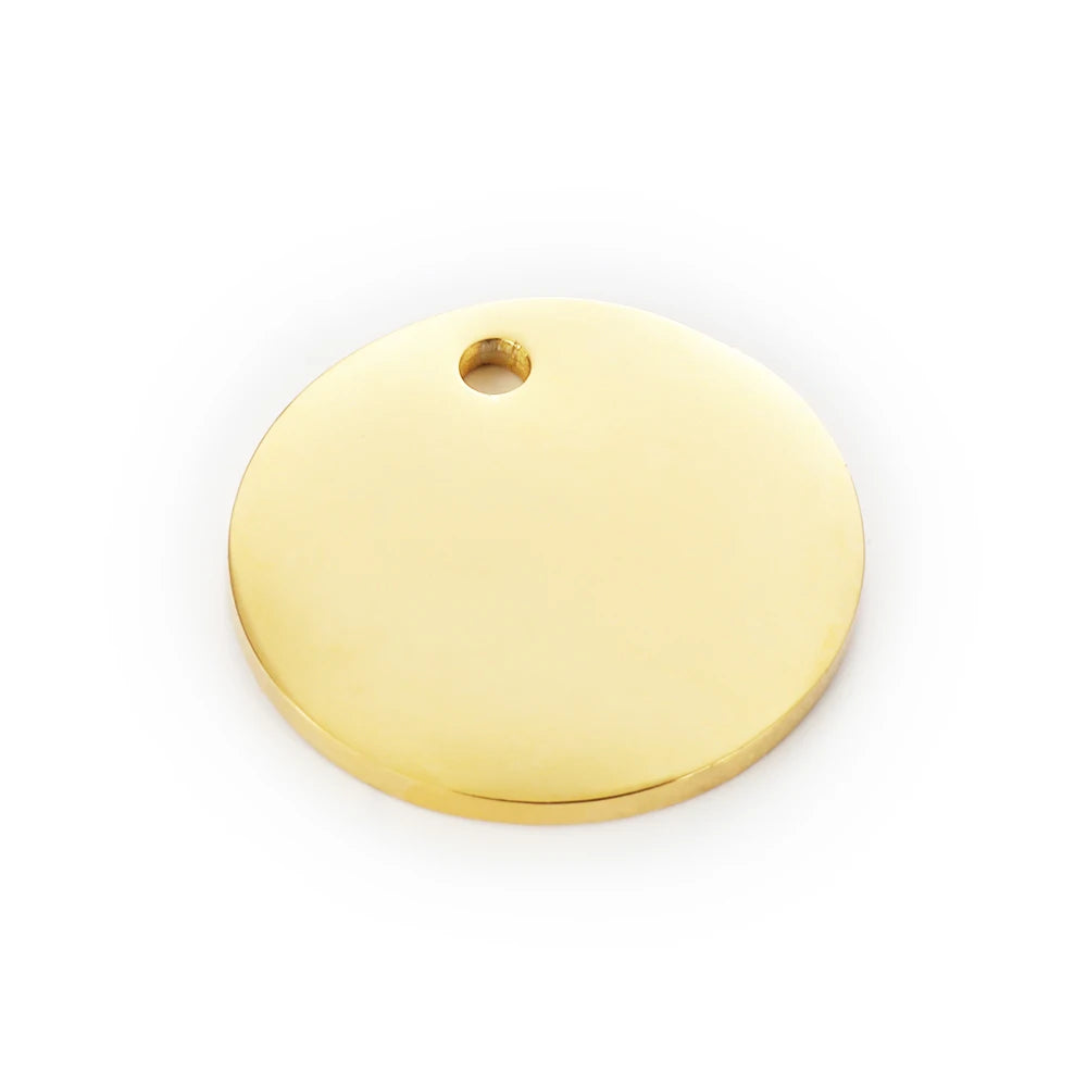 30pcs 15mm Engravable Stainless Steel Charm for Logo or Words-G1516