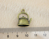 30pcs 20x17x10mm Bronze 3D Kettle Charms DIY Jewelry
