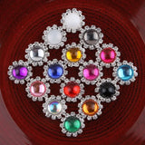 30pcs Wedding Rhinestone Buttons 20MM 16 Colors Hair Accessories
