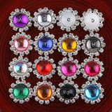 30pcs Wedding Rhinestone Buttons 20MM 16 Colors Hair Accessories