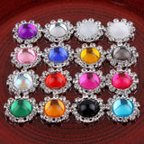 30pcs Wedding Rhinestone Buttons 20MM 16 Colors Hair Accessories