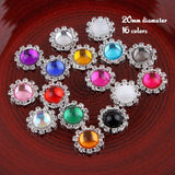 30pcs Wedding Rhinestone Buttons 20MM 16 Colors Hair Accessories