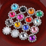 30pcs Wedding Rhinestone Buttons 20MM 16 Colors Hair Accessories