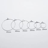 30pcs 316L Stainless Steel Earring Wire Hoops Never Fade Circle Loop Earring Fin