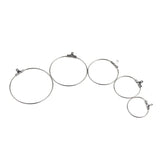 30pcs 316L Stainless Steel Earring Wire Hoops Never Fade Circle Loop Earring Fin