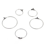 30pcs 316L Stainless Steel Earring Wire Hoops Never Fade Circle Loop Earring Fin