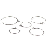 30pcs 316L Stainless Steel Earring Wire Hoops Never Fade Circle Loop Earring Fin