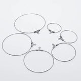 30pcs 316L Stainless Steel Earring Wire Hoops Never Fade Circle Loop Earring Fin