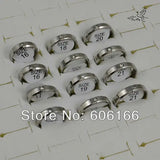 30pcs Stainless Steel Wedding Bands Crystal Rhinestone Rings