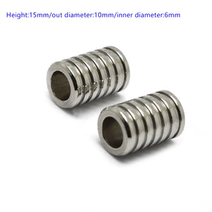 30pcs Stainless Steel Spacer Beads 5/6mm Hole for Bracelets DIY