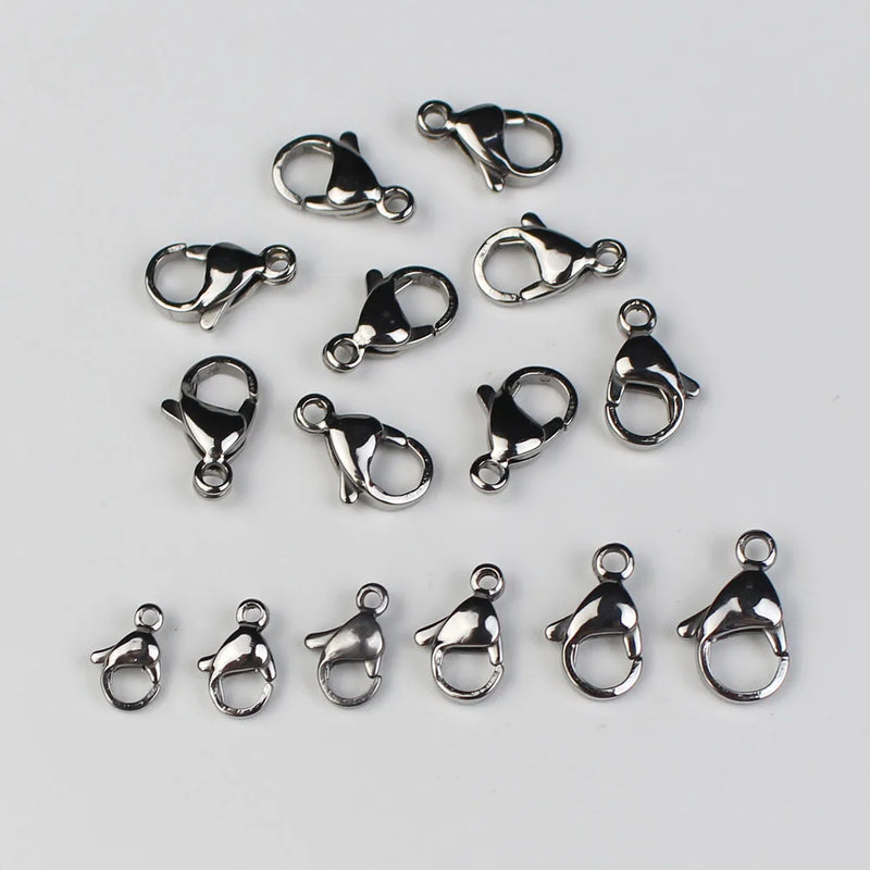30pcs Stainless Steel Lobster Clasp Hooks for DIY Necklace Bracelet Making
