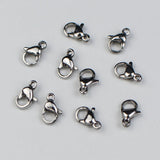 30pcs Stainless Steel Lobster Clasp Hooks for DIY Necklace Bracelet Making