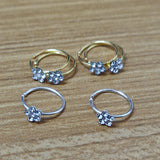30pcs 925 Sterling Silver Nose Hoop Ring Flower Shape Body Jewelry