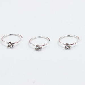 925 Sterling Silver Nose Hoop Rings for Women Flower Shape Body Piercing Jewelry