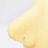 925 Sterling Silver Nose Hoop Rings for Women Flower Shape Body Piercing Jewelry