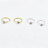 925 Sterling Silver Nose Hoop Rings for Women Flower Shape Body Piercing Jewelry