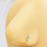 925 Sterling Silver Nose Hoop Rings for Women Flower Shape Body Piercing Jewelry