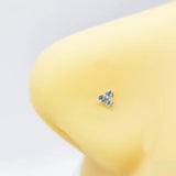 925 Sterling Silver Crystal Nose Pin Ear Bone Studs Set