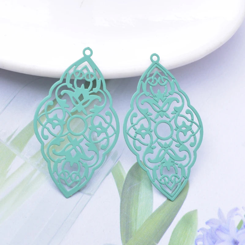30pcs AB7281 43*25 Brass Filigree Charms for DIY Earrings