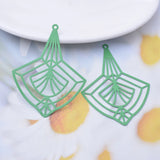 30pcs Brass Charms Colorful Green Cream Pendant Earring Findings