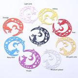 30pcs Brass Moon Rabbit Charms Colorful Pendant Jewelry Earring Materials