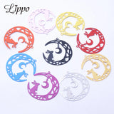 30pcs Brass Moon Rabbit Charms Colorful Pendant Jewelry Earring Materials