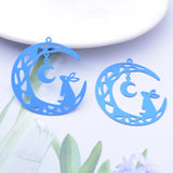 30pcs Brass Moon Rabbit Charms Colorful Pendant Jewelry Earring Materials