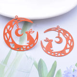 30pcs Brass Moon Rabbit Charms Colorful Pendant Jewelry Earring Materials
