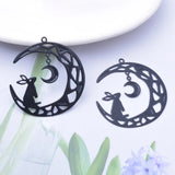 30pcs Brass Moon Rabbit Charms Colorful Pendant Jewelry Earring Materials