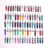 30pcs Hexagonal Column Quartz Pendants for Jewelry Making
