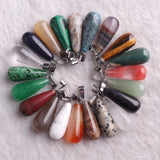 30pcs Hexagonal Column Quartz Pendants for Jewelry Making