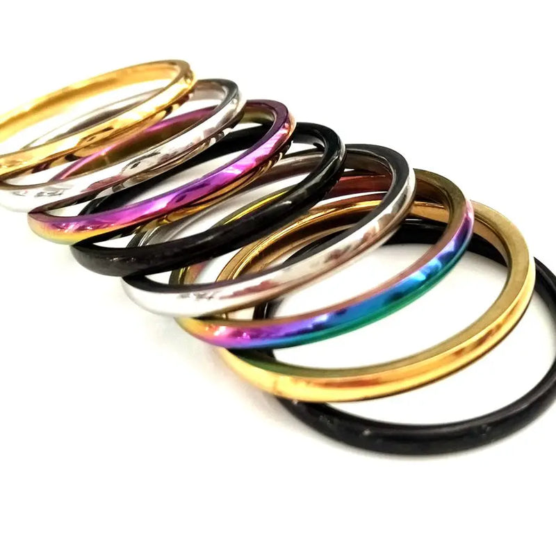 30pcs/lot Mix 2mm Stainless Steel Wedding Bands Ring Wedding Engagement Jewelry