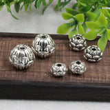 30pcs Antique Silver Lotus Beads Bracelet Charm Spacer DIY Jewelry Making