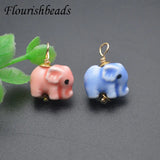 30pcs Mini Elephant Charms Pendant Ceramic Beads DIY Jewelry Making