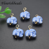 30pcs Mini Elephant Charms Pendant Ceramic Beads DIY Jewelry Making