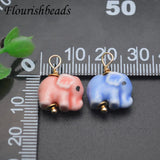 30pcs Mini Elephant Charms Pendant Ceramic Beads DIY Jewelry Making