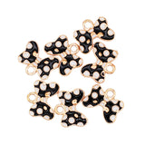 30pcs Enamel Bowknot Charms Pink Red Bow Tie KC Tone Pendant 18*14mm