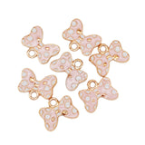 30pcs Enamel Bowknot Charms Pink Red Bow Tie KC Tone Pendant 18*14mm