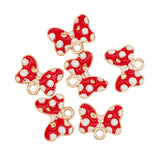 30pcs Enamel Bowknot Charms Pink Red Bow Tie KC Tone Pendant 18*14mm