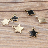 30pcs Colorful Drop Oil Enamel Charms Pendant DIY Jewelry Making