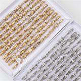30pcs Stainless Steel Frosted Couple Silver Rings Men Women Wedding Jewelry