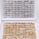 30pcs Stainless Steel Frosted Couple Silver Rings Men Women Wedding Jewelry