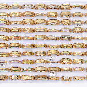 30pcs Stainless Steel Frosted Couple Silver Rings Men Women Wedding Jewelry