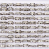 30pcs Stainless Steel Frosted Couple Silver Rings Men Women Wedding Jewelry