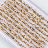 30pcs Stainless Steel Frosted Couple Silver Rings Men Women Wedding Jewelry
