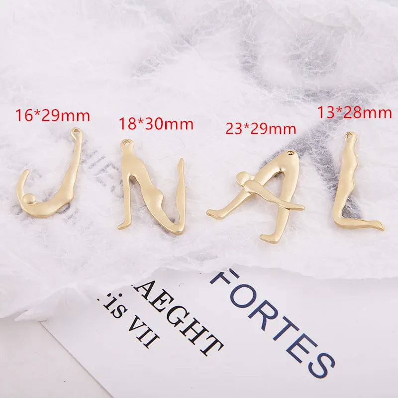 30pcs Yoga Sports Alphabet Shape Floating Locket Charms DIY Jewelry